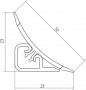 Плинтус LB23 Черный глянец (415Г,800Г, 915М) 619 (ф-ра 619) Korner 3м