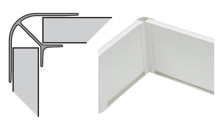 Угол цоколя KORNER 90гр 150мм Белый матовый Угол цоколя KORNER 90гр 150мм Белый матовый