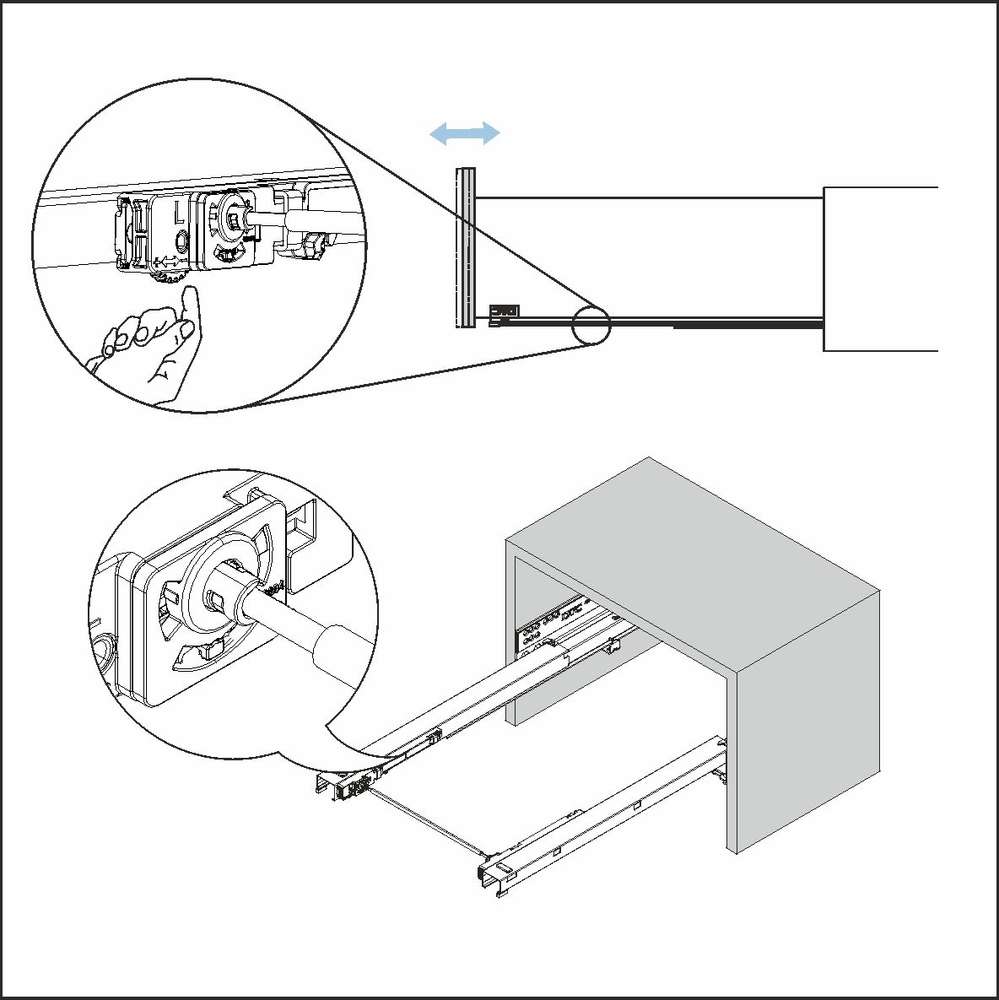Направляющие 450мм 40кг DTC Magic Pro Push с регул. зазора (HT104504GX)