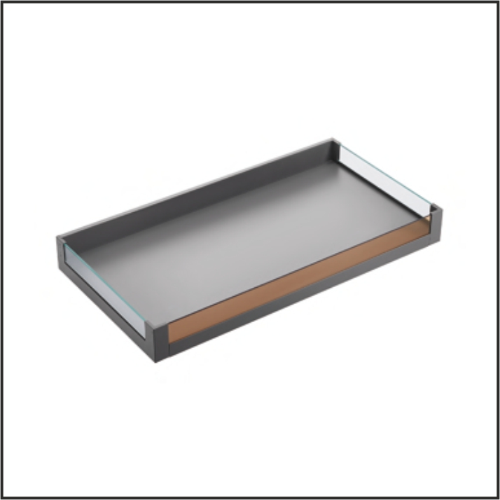 Комплект ящика Pure-Pro LQ с подсветкой L=450  низкий h=95, ширина=600мм серый (LQ11450Q19600, E30)