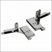 Петли D HINGE DTC 2шт. левая/правая + заглушки, усиленные 30 кг, черные (TD00RL-30+LK132, А08)