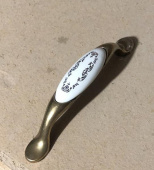 Ручка C504FOAB-96мм (Золотой цветок) керамика/бронза