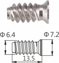 Евровинт DTC потайной 6,4x13,5 мм 7,2 для линейной подкладки (E-128)