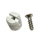 Дюбель D=8мм + саморез для чашки петель DТС (006A+E-7) белый (H03)